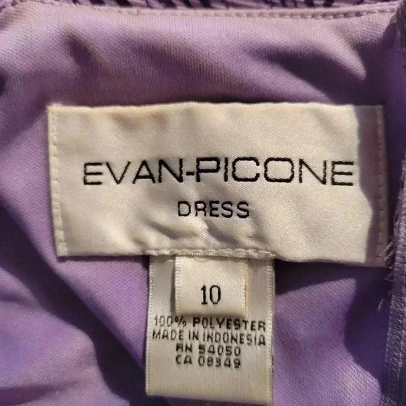 Evan Picone Vintage Boho Halter Dress Irregular Hem Mauve & Cranberry Flowy size - Picture 9 of 11